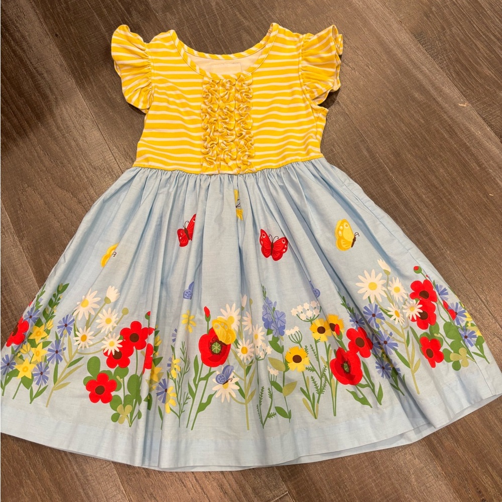 Eleanor Rose Butterfly Summer School Easter Floral Kids Dress